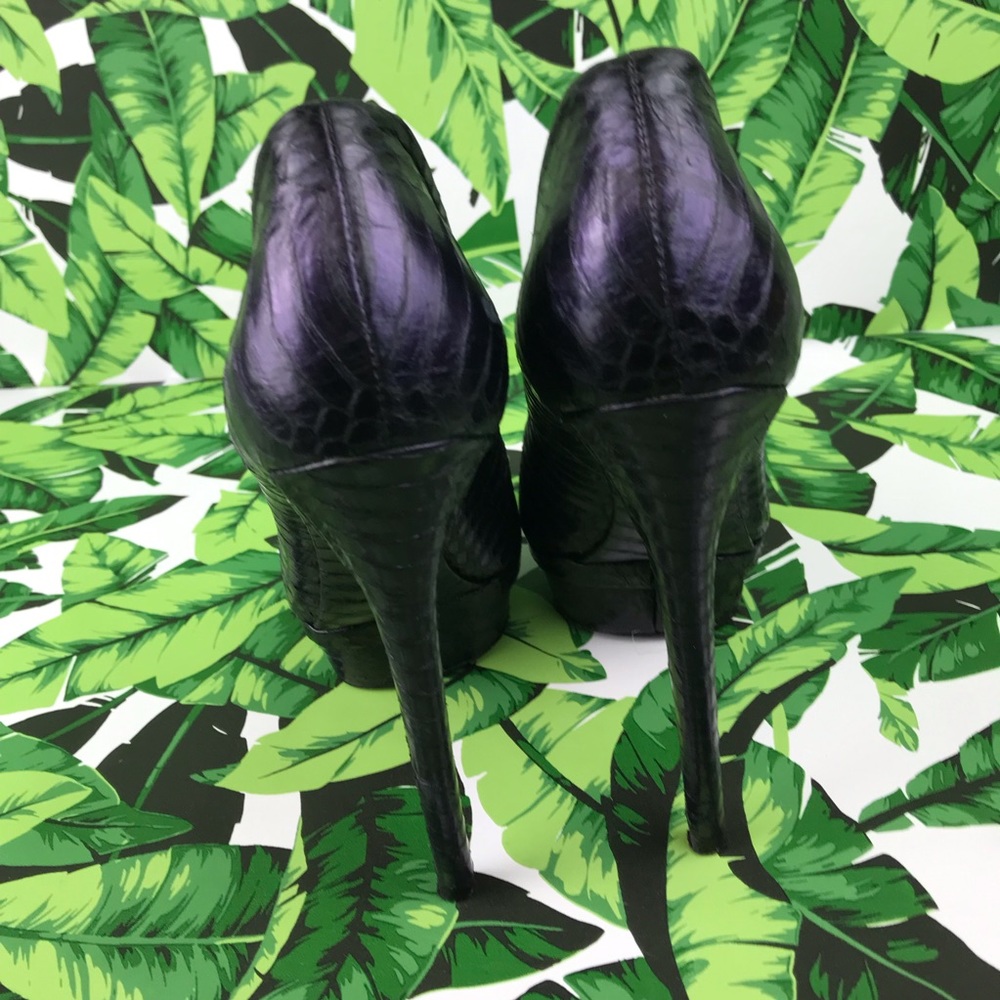 Brian Atwood Fontanne Purple Snake Platforms - Picture 4 of 7